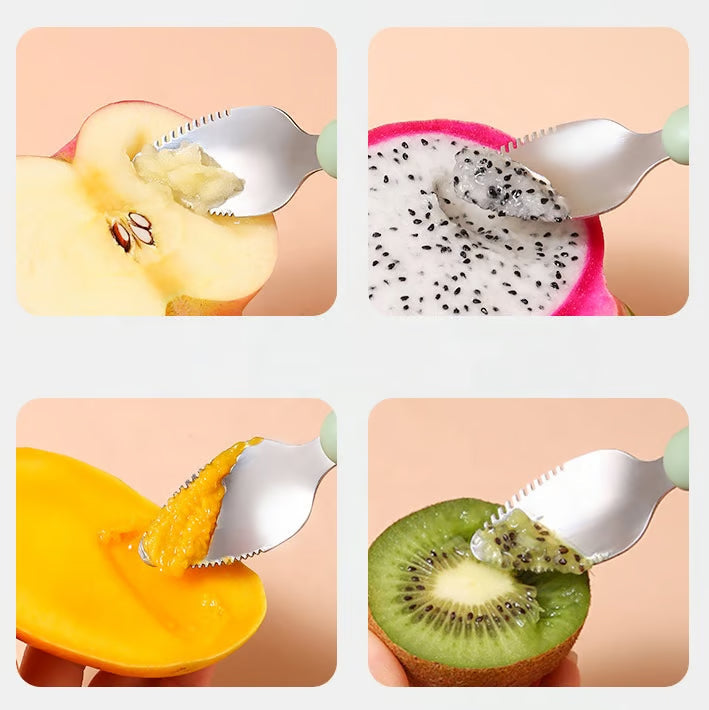 Baby Double Head Scraping Fruit Spoon